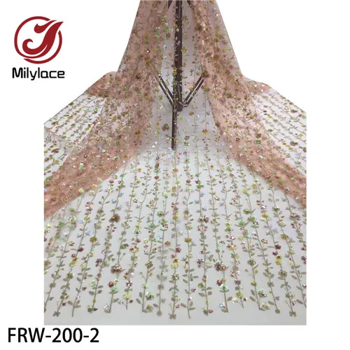 Lovely Silver Flower African Lace Fabric French Lace With Sequins For Dress