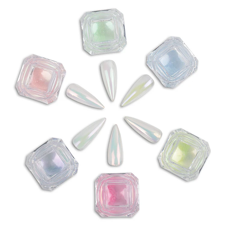 Non-Toxic Diamond Powder For Nails Fashionable Nail Powder Pigment Beautiful Glow Colored Aurora Powder Nails