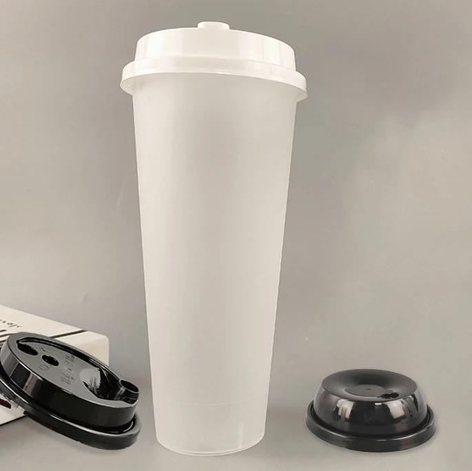Spot New Products Disposable Milk Tea Cup Milk Boba Bubble Tea Plastic Cups With Lids