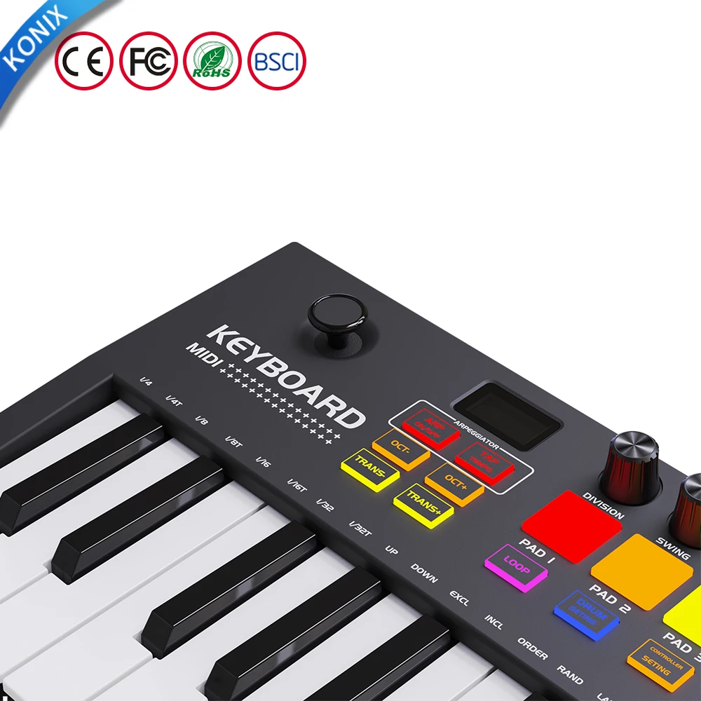 Музыкальное пианино Портативный 25 ключ USB Электрический MIDI контроллер клавиатуры