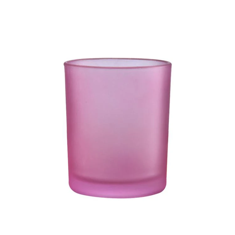 315ml 70ml matt transparent purple blue glass candle cup wooden cover