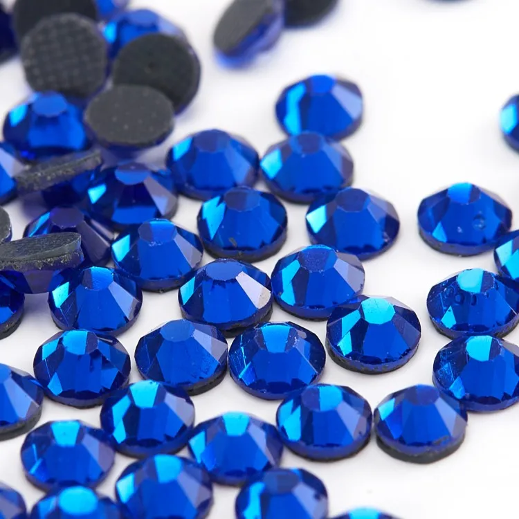 Round Ss6 MED Sapphire Hotfix Glass Rhinestone Dmc Crystal Rhinestones