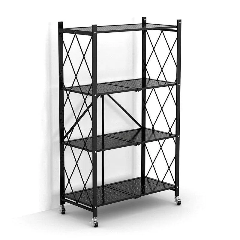 High Quality Metal Storage Shelves With Wheels Kitchen Cabinet Rack Modern Design Steel Storage Holders Racks For Kitchen