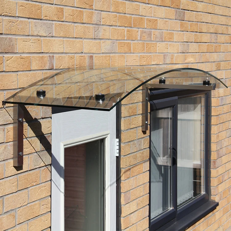 Curved tempered laminated glass awning safety bend toughened glass canopy skylight building price china manufacturer