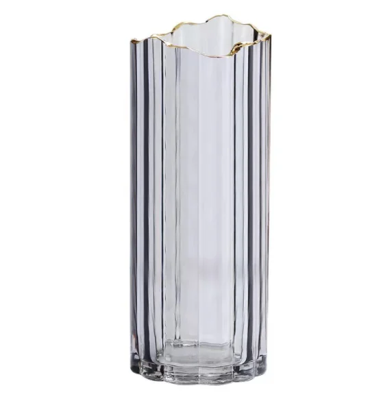 High Quality Centerpiece Glass Decorative Colored Clear Glass Flower Vase/Glass Vases for Home Decoration