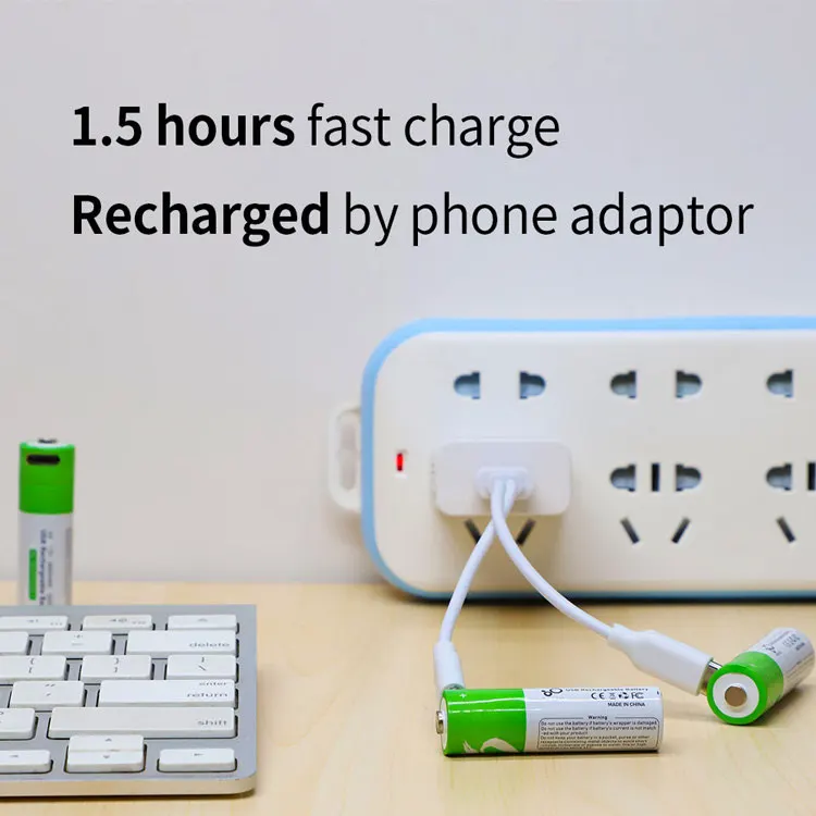 AA 1.5 Voltage AAA Batteries Lithium ion Rechargeable USB Battery Size AA 2600mWh Lr6 1.5V for Smartoools Non Lr6 Alkaline Cell