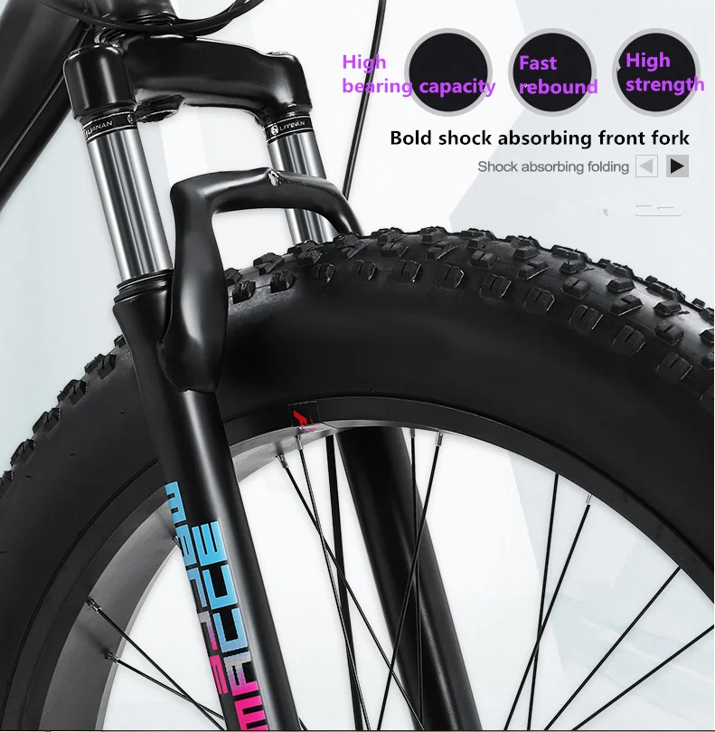 Snow Bike Folding Bicycle Mountain Bike Variable Speed Shock Absorbing Off-road Bicycle For Adult Male Female