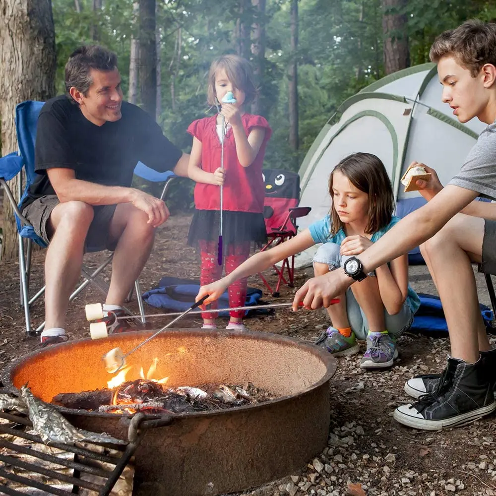 Free Sample Marshmallow Roasting Sticks for Fire Pit, Telescoping Rotating Smores Skewers,Hot Dog Roasting Sticks for Campfire