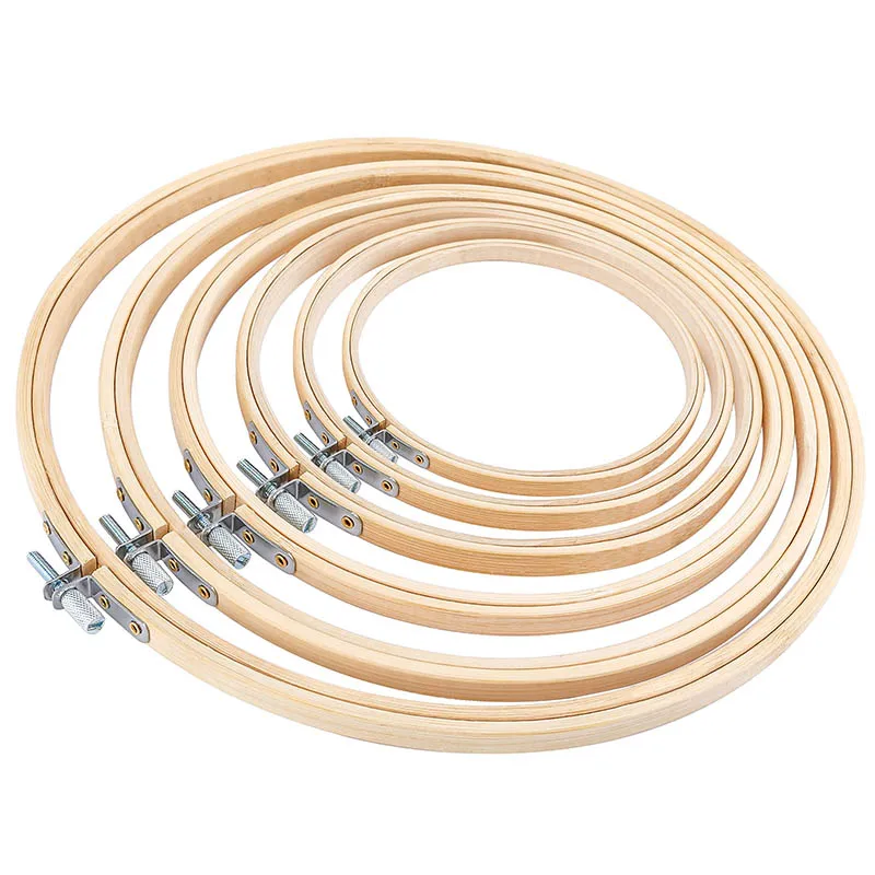 DIY Embroidery Hoop Tool Art Craft Cross Stitch Chinese Traditional Circle Round Bamboo Frame Wooden Sewing Tools
