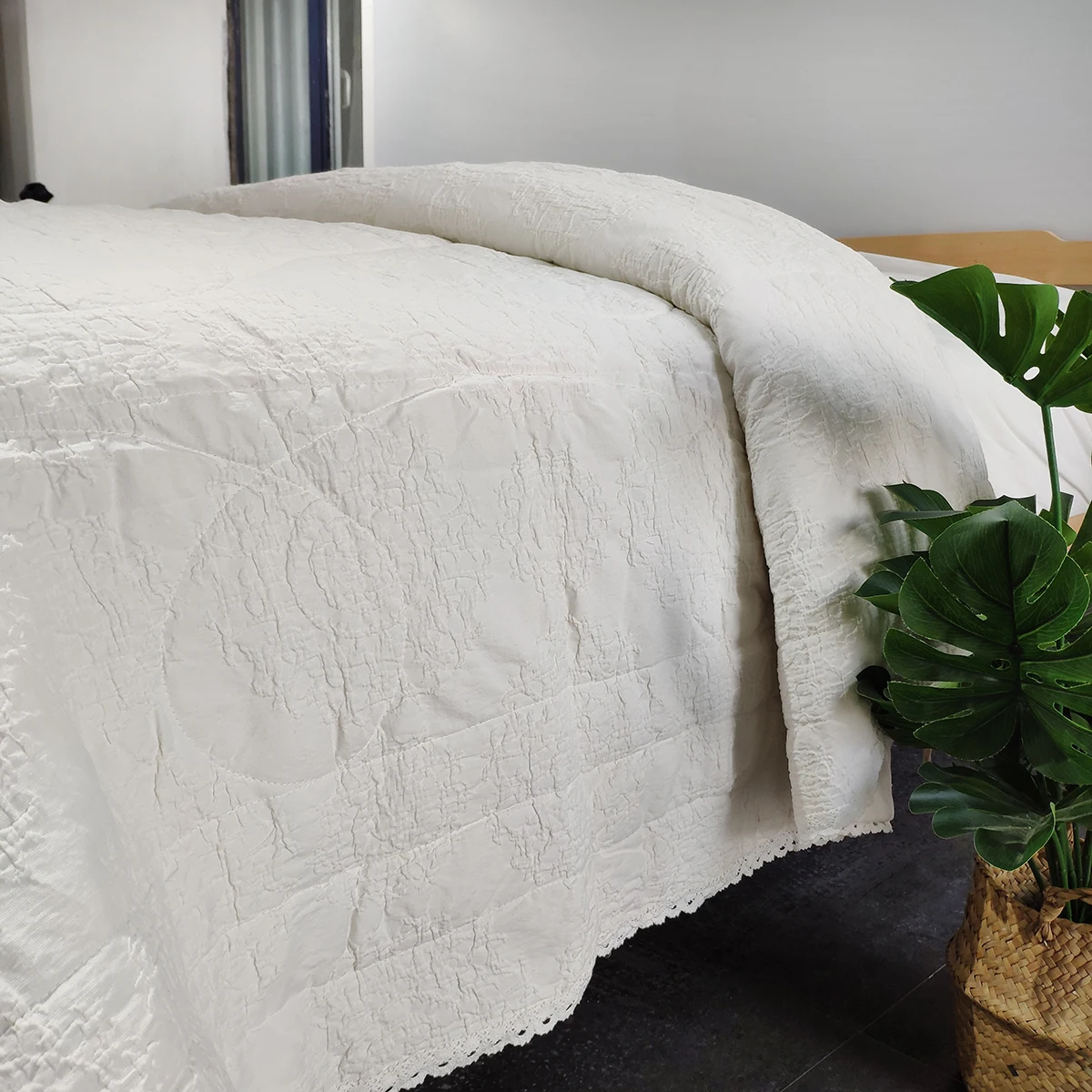 Popular wholesale 100% cotton bedding cover quilted bedspread bedding set