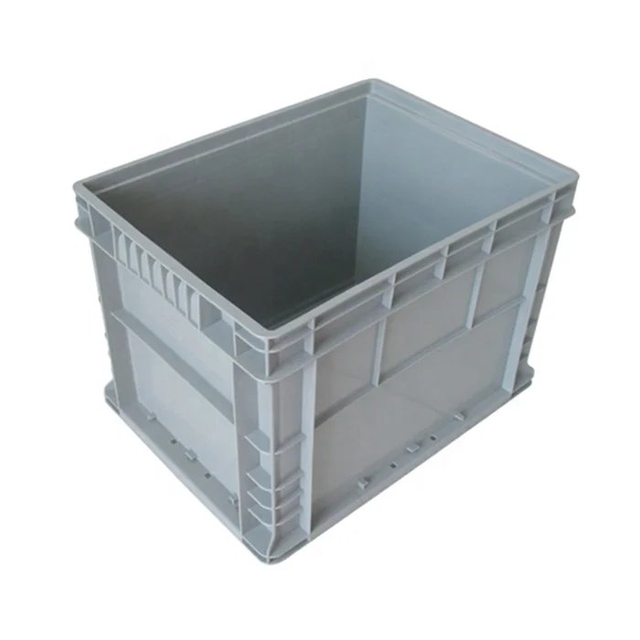 Твердый Штабелируемый ящик QS европейского размера с высоким качеством Hdpe пластиковый ящик-тоут откидными крышками для инструментов