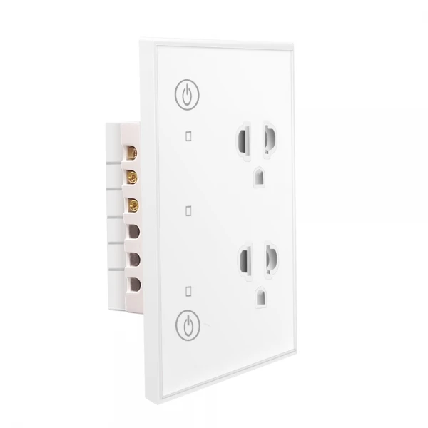 Vietnamese standard WiFi Smart Power Wall Outlet 16A 2 In-wall Socket with USB Interface work with Google home and Amazon Alexa