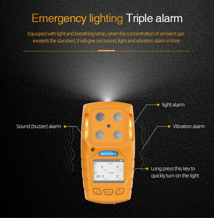 Easily carry high-precision factory supply portable 4 in 1 gas detector ES30A for gas leak test