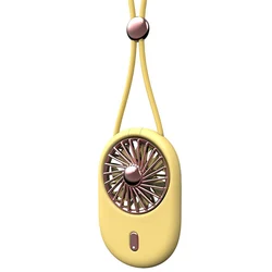 2021 New Retro folding hanging neck small fan handheld cooling hands-free hanging neck fan for outdoors traveling