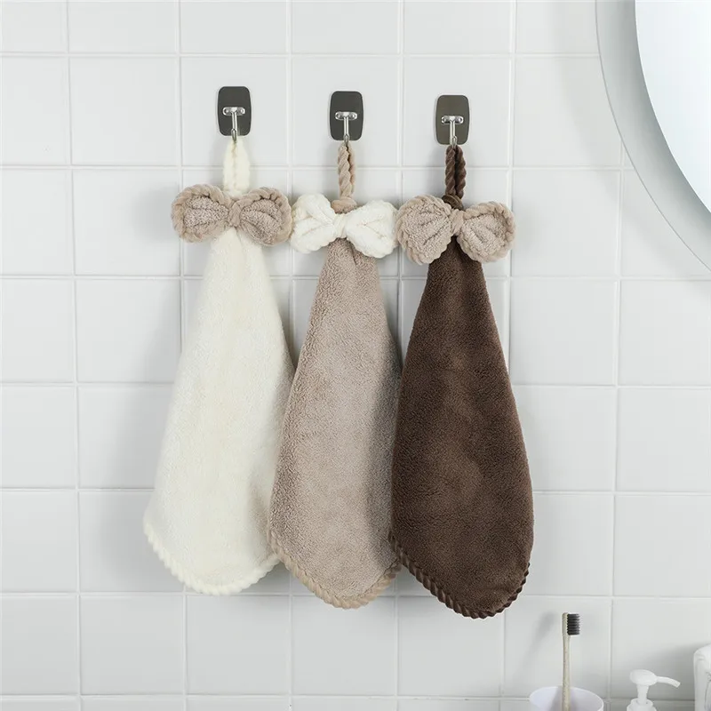 Absorbent Soft Hanging Hand Bath Towels Decorative Cute Quick Drying Dish Cloth for Bathroom