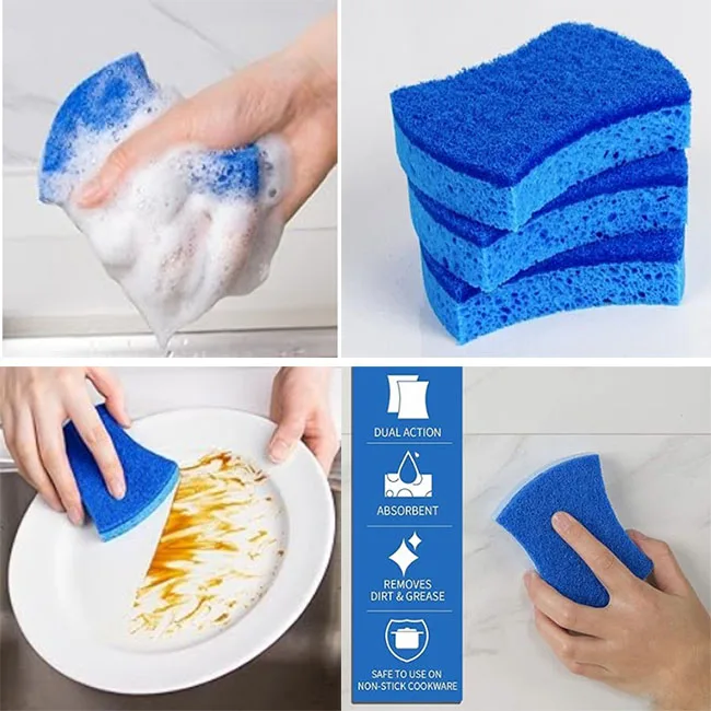 Multicolor Eco Friendly  Compressed Cellulose Magic Kitchen Dish Washing Limpieza Cleaning Sponge Cloth Supplies