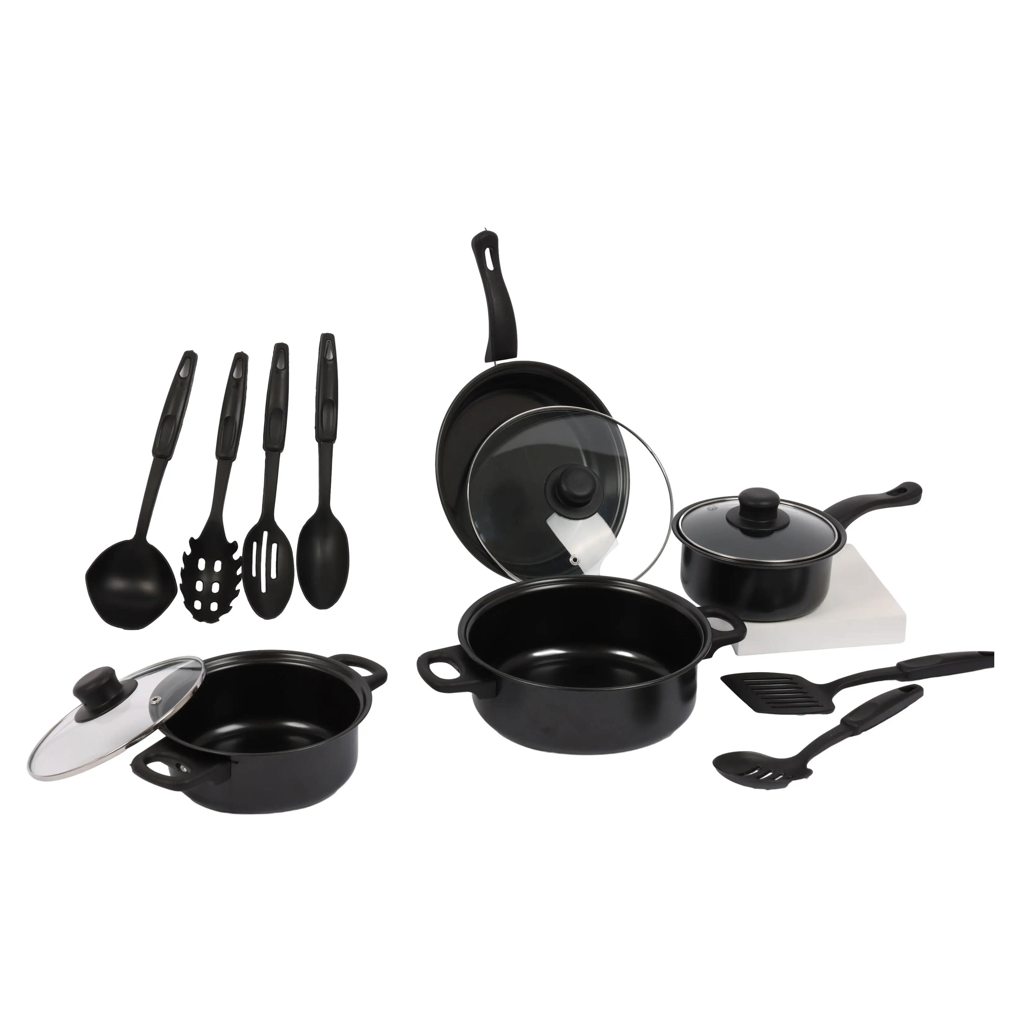 Cookware sets wholesale 13 pcs iron kitchen pots and pans  cast iron aluminum ware cooking  accessories utensils tefal