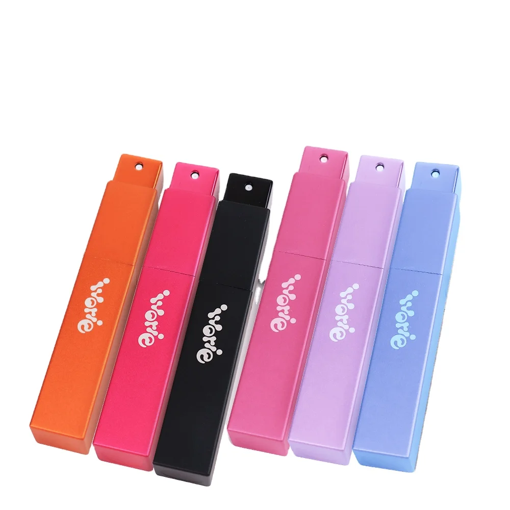 2023 Hot Selling 7.5ml Aluminum Glass Square Twist Up Refillable Perfume Atomizer Spray Bottle