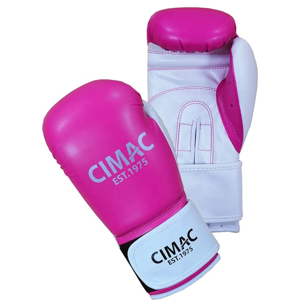 Customized Cow Hide Leather Cheap Pink Ladies Boxing Gloves