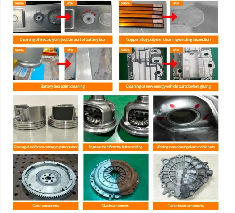 Easy operate mobile laser cleaning machine tyre mould and pipe cleaner with Cleaning head