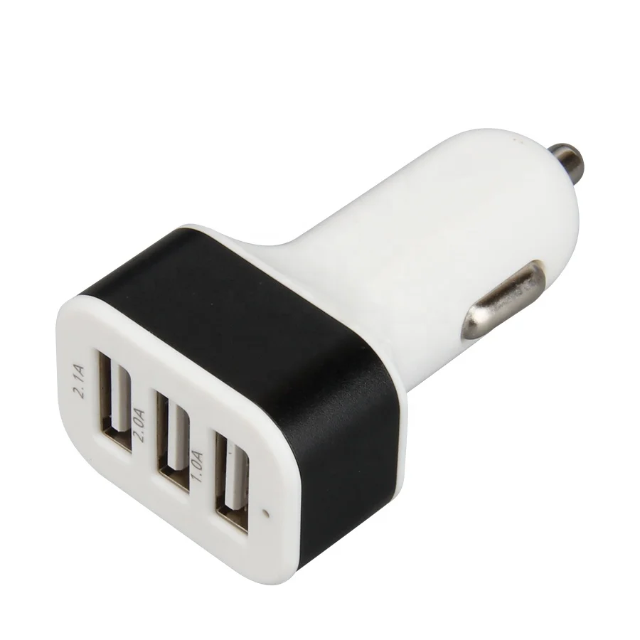 Mini USB Car Charger Mobile Phone Fast 3 Port Car USB Charger Adapter Charging For iPhone iPad Samsung Xiaomi Smartphone Tablet