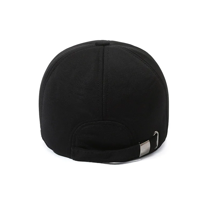 Adults Best Quality Warm and Velvet Metal Buckle Outdoor Running Mens Solid Back Seal Baseball Cap in All Seasons