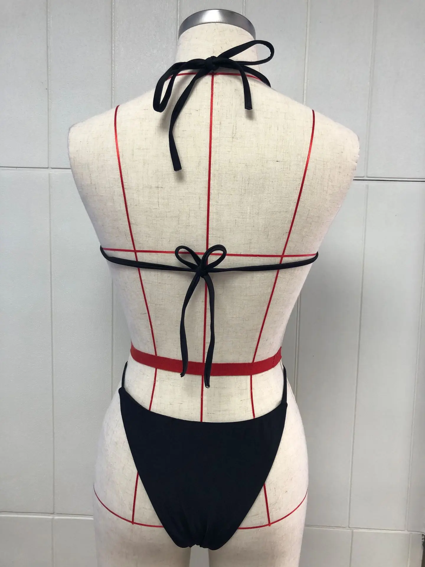 New  swimsuit with straps and Halter tops summer women solid bikini 	micro mini bikini