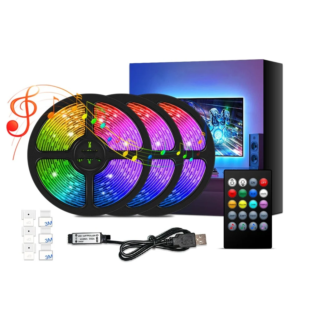Лидер продаж телевизионная компьютерная музыкальная атмосфера RGB световая лента автомобильная USB музыка 5V5050 низкого напряжения