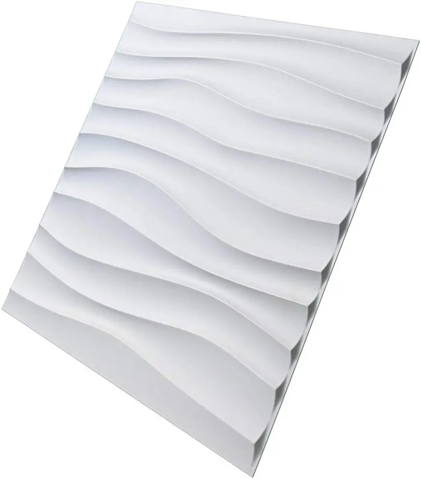 Plastic 3D Wall Panel PVC Wave Wall Design White 3D Wall Tile Panels