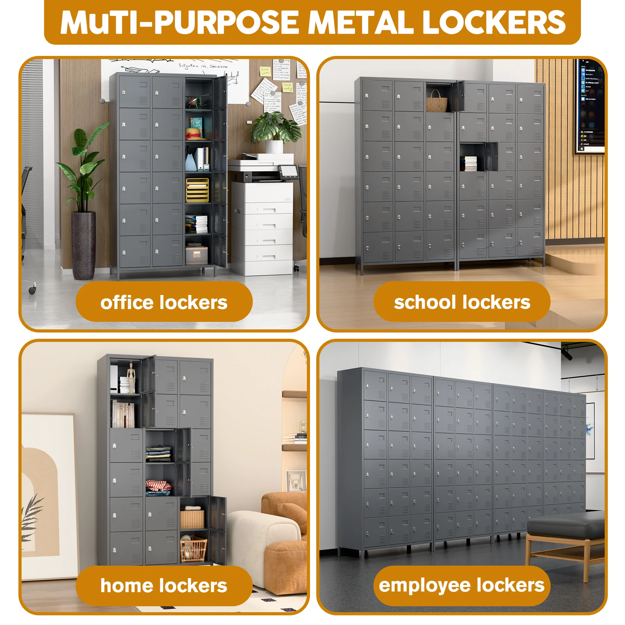 Metal Storage Cabinet Steel Cabinet Locker Iron Student Locker School Hostel Supermarket