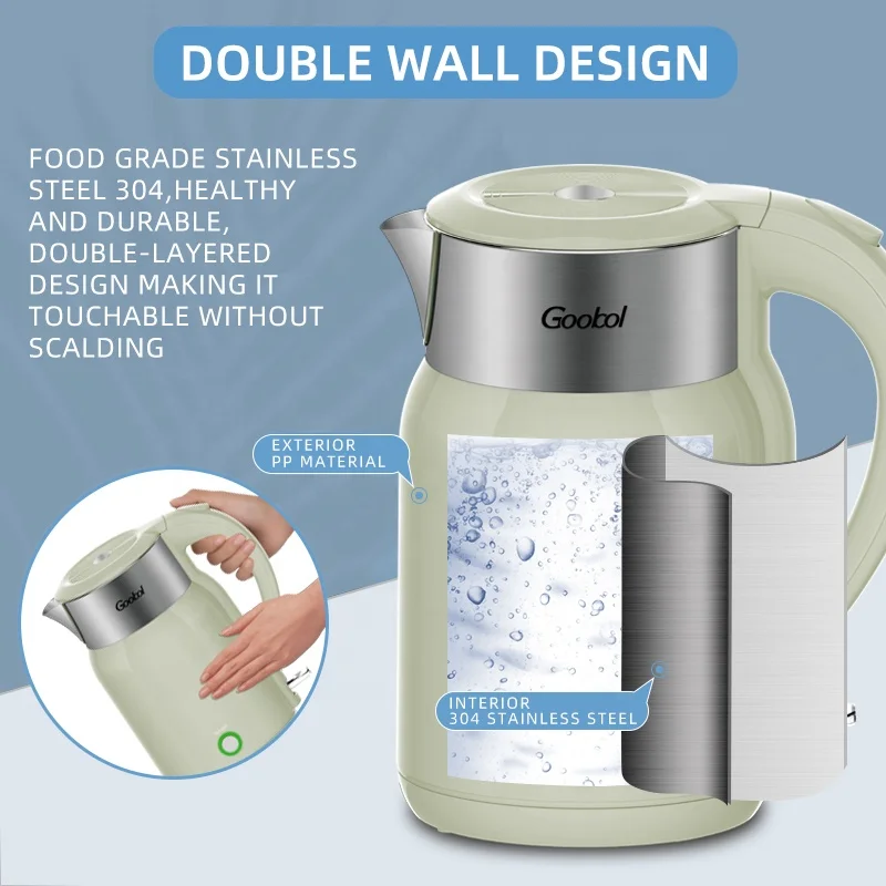 EU USA SUS304 Kettle 1.8l  Stainless Steel Electric Kettle Home Appliance Kichen Fast Water Boiler LFGB ROHS CE Kettle