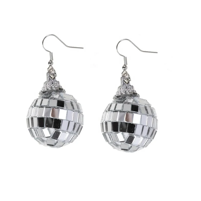 Flashing Blinking Dance Party Accessories Glowing up Decoration LED Disco Ball Earrings