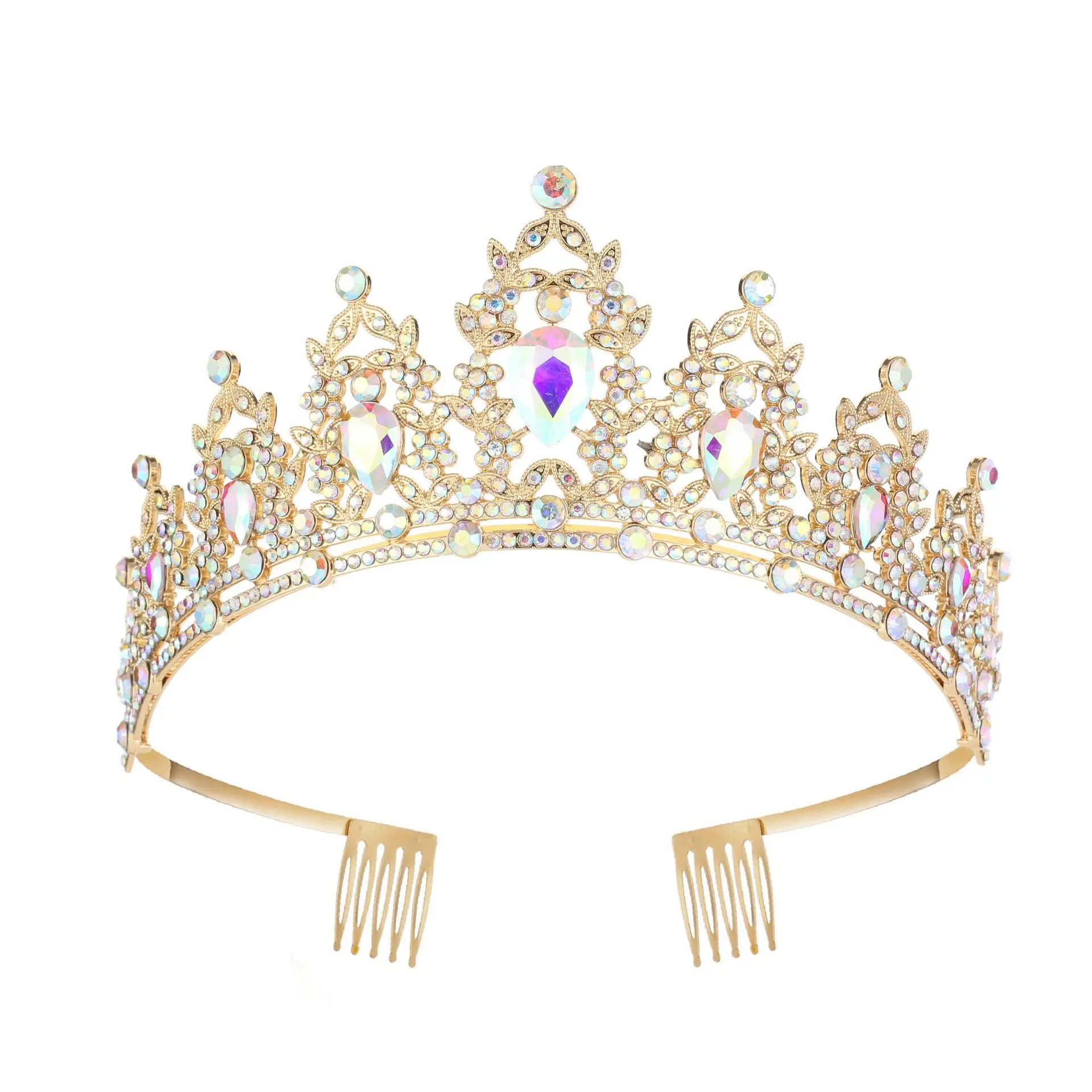 Crown tiara birthday headband set European and American party prom hair accessories bride crown wedding prom hair accessories