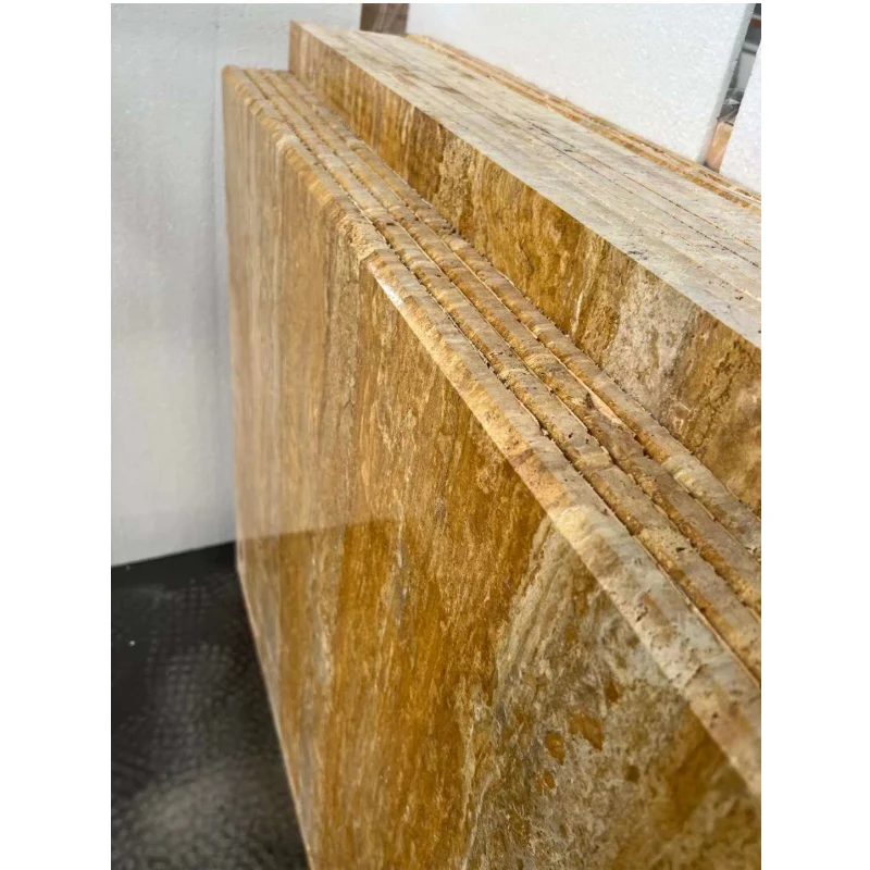 Золотисто-желтая Мраморная Плитка Из Травертина