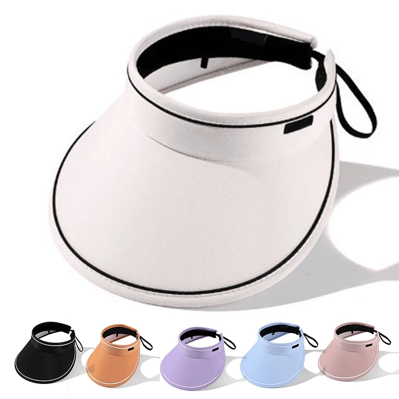 Foldable shell hat sunshade empty top big brim empty sun visors hat for women summer protection