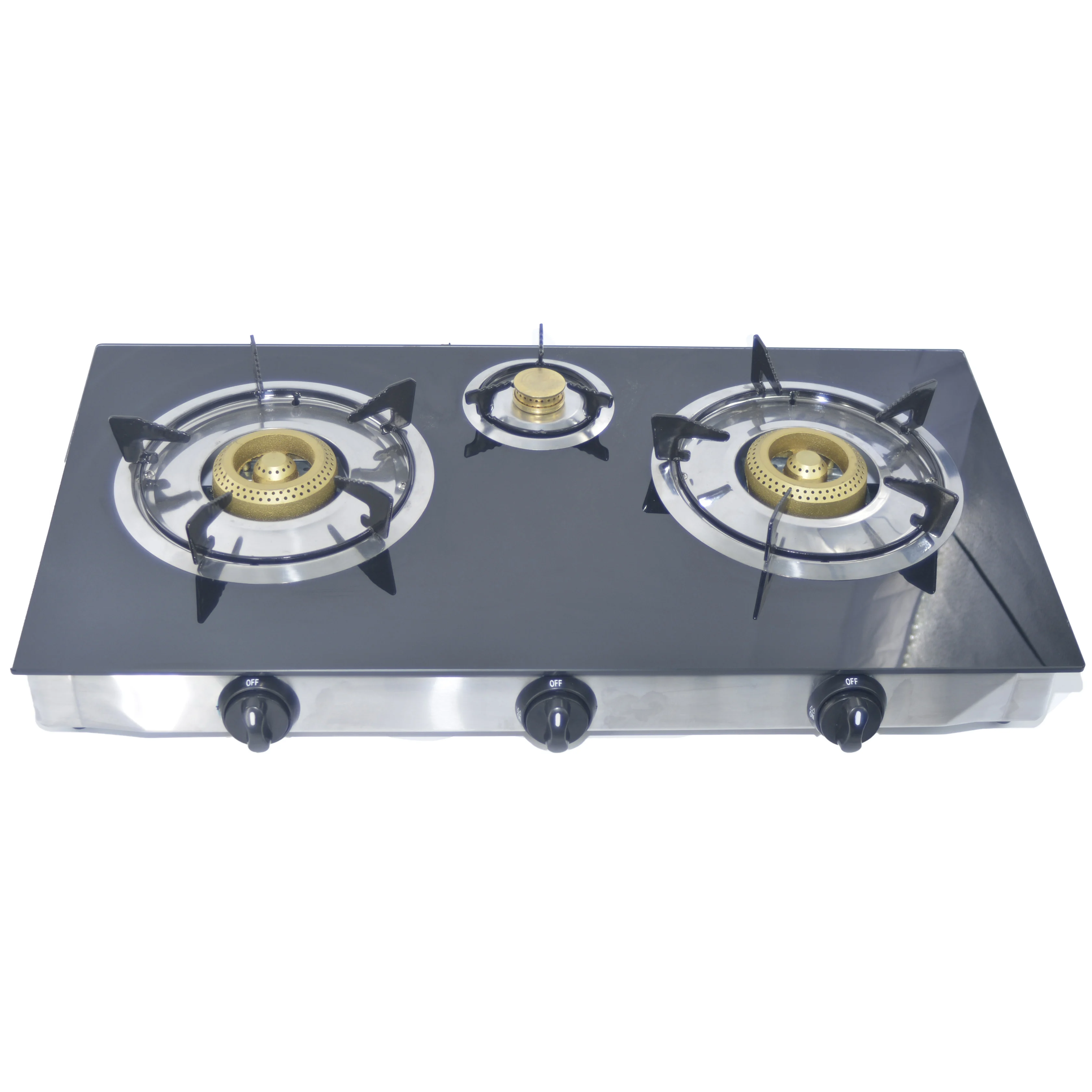 High Quality 3-Head Gas Cooktop Tempered Glass Stove for Home Hotel Use Imported from China Compatible with Natural Gas LPG