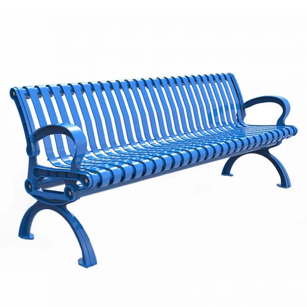 outdoor furniture public classic bench seating park steel bench chairs outside colorful garden metal yard bench seat
