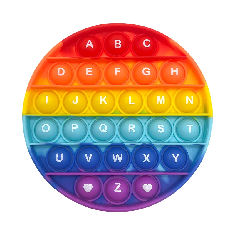 Anxiety Stress Reliever Autism Learning Materials Gift Push Bubble Popping It Silicone Game Toy
