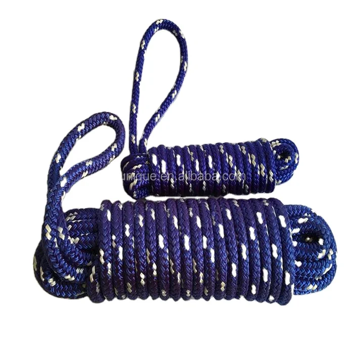 Blue nylon double braided rope dock line 10mm*6m