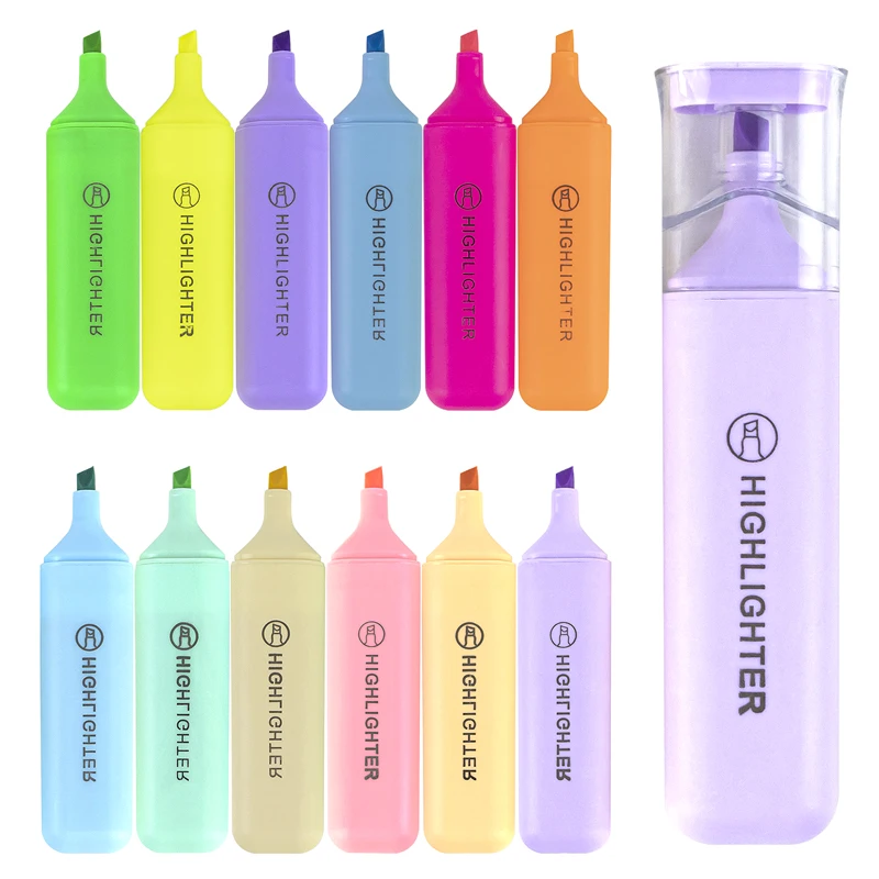Colorful Highlighter Office School Stationery Fluorescent Colorful Marker Highlighter Pen