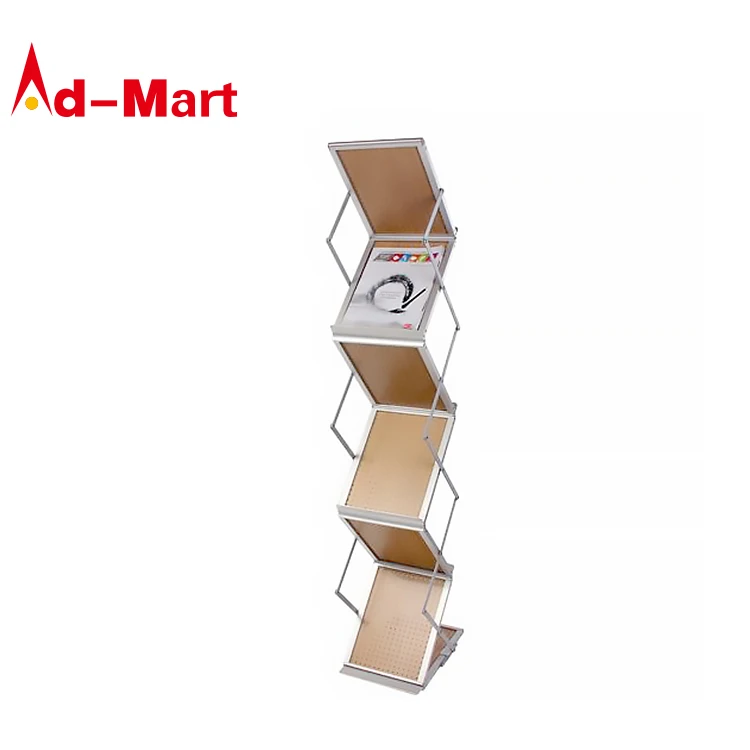 New design meeting room A4 Folding Display Stand with Carry Case Double Sided 6 Shelves