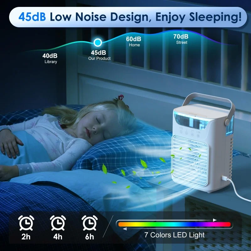 2024 Mini air cooler room portable Office fan air cooler fan with ice water