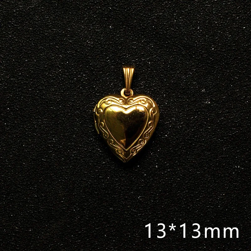 High Quality Stainless Steel 18K Gold Plated DIY Heart Picture Locket Pendants For Necklace