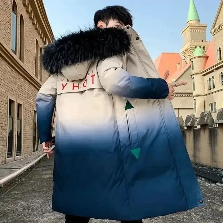 Мужской пуховик зимний теплый с капюшоном