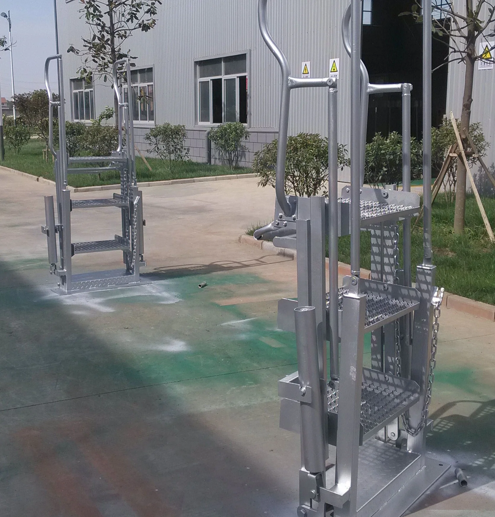 3 шага OEM алюминиевая телескопическая стремянка платформы лестницы продукт с поручни для бак фермы высокого рабочих инструментов промышленного