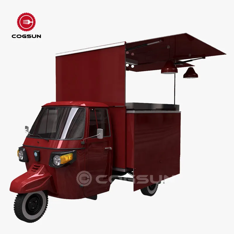 High Quality Ice Cream Hot Dog Cart Street Electric Tricycle Car Tuk Tuk 3 Wheeler Food Truck For Sale