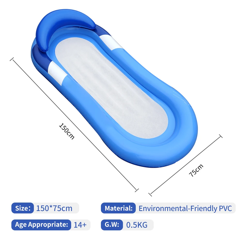 OEM adult swim floating raft summer outdoor party floatie lounger with cup holder swimming bed inflatable pool float