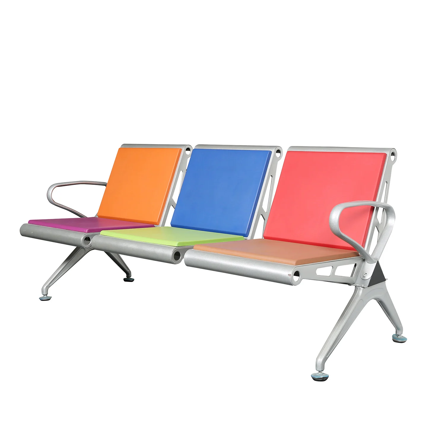 Chinese foshan factory stock PU foam seat steel waiting chair airport hospital lounge bench  YA-34B