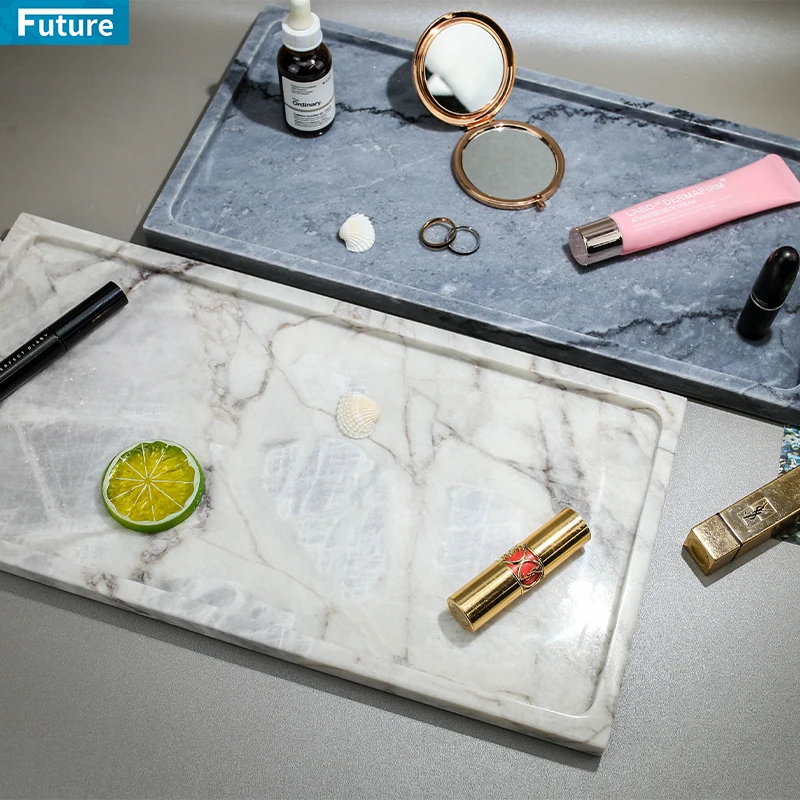 Manufacturer Wholesale Food Tray Luxury Marble Trays Hotel Bedroom Amenity Tray