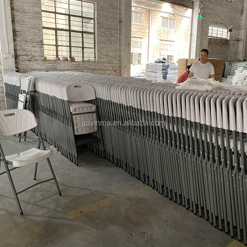 Square 6ft 180cm HDPE Plastic Folding Table with Powder-Coated Steel Legs for BBQ